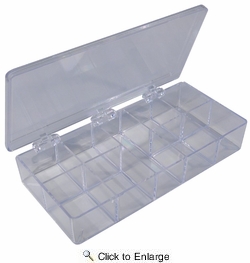  7 x 3-3/4 x 1-1/4 Empty 9 Compartment Styrene Plastic Kit Box 1 PIECE