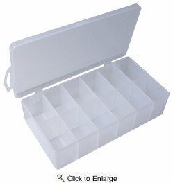  7 x 4-1/2 Empty 12 Compartment Flex Plastic Kit Box 1 PIECE