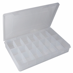10-1/2 x 7 Empty 18 Compartment Flex Plastic Kit Box 1 PIECE