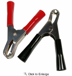  3-1/4 Insulated 30 Amp Steel Electrical Test Clips Red and Black 1 SET