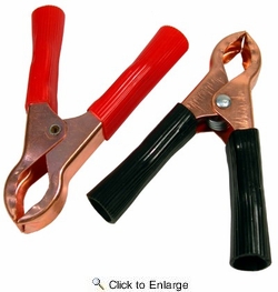  3-1/4 Insulated 50 Amp Copper Plated Electrical Test Clips Red and Black 1 SET