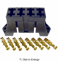 4 Slot Fuse Block for ATO and ATC Blade Fuses Includes Terminals 25 SETS