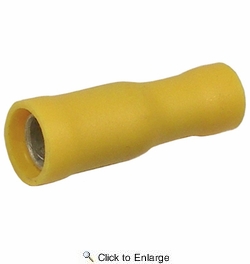 12-10 AWG (Yellow) 0.195 Vinyl Insulated Electrical Wiring Single Bullet Receptacle 500 PIECES