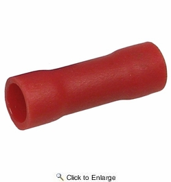 22-16 AWG(Red) Flared Vinyl Insulated Electrical Wire Parallel Butt Connector 100 PIECES