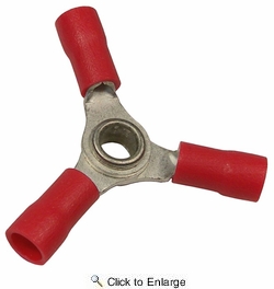  22-16 AWG(Red) Flared Vinyl Insulated 3-Way Connectors 20 PIECES