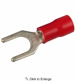  22-16 AWG(Red) Flared Vinyl Insulated #6 Spade Terminals 1000 PIECES
