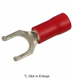  22-16 AWG(Red) Flared Vinyl Insulated Tin Plated #6 Flanged Spade Terminals 1000 PIECES