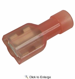  22-16 AWG(Red) Nylon Fully Insulated 0.250 Tab Female Quick Connect Receptacle Terminal 10 PIECES