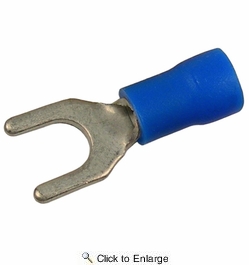  16-14 AWG(Blue) Flared Vinyl Insulated #6 Spade Terminals 5 PIECES