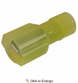 12-10 AWG(Yellow) Nylon Fully Insulated 0.250 Male Tab Quick Connect Terminal 100 PIECES