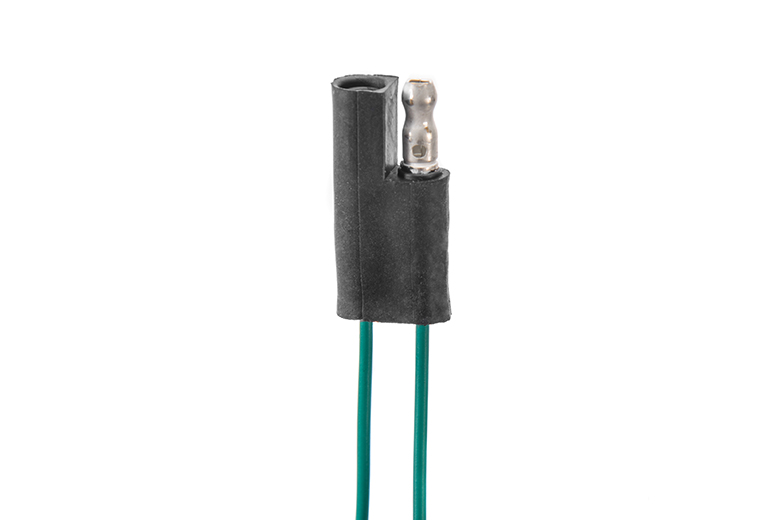 Bullet connector terminal .18 over molded connector pig tail two contact connector.  12 long wires