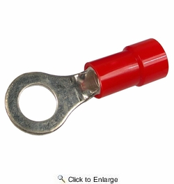  8 AWG (Red) Battery Cable Flared Vinyl Insulated 1/4 Brazed Lug Ring / Eye Terminals 500 PIECES