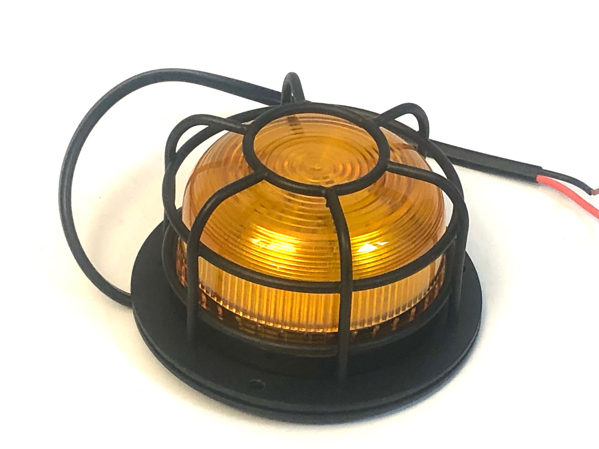 Light LED Blinks - with protective cage, yellow amber caution light