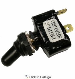  12 Volt 20 Amp Moisture Proof On-Off Toggle Switch 3/4 Handle with Rubber Boot Nut 1 PIECE