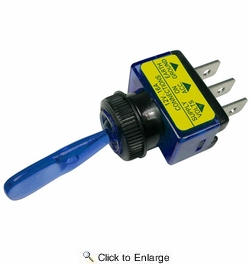  12 Volt 16 Amp On-Off Toggle Switch 1 Blue Illuminated Handle 1 PIECE