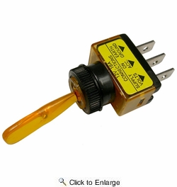  12 Volt 16 Amp On-Off Toggle Switch 1 Amber Illuminated Handle 1 PIECE