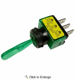  12 Volt 16 Amp On-Off Toggle Switch 1 Green Illuminated Handle 25 PIECES