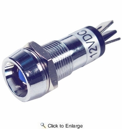 12-Volt 15 Amp Blue Illuminated Chrome Plated Indicator Light for 1/2 Mounting Hole 25 PIECES