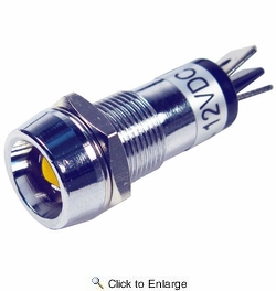 12-Volt 15 Amp Amber Illuminated Chrome Plated Indicator Light for 1/2 Mounting Hole 25 PIECES