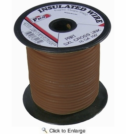  16 AWG Brown SXL Cross-Linked Wire - Higher Heat Resistance - 100 FT