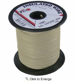  18 AWG White SXL Cross-Linked Wire - Higher Heat Resistance - 100 ft