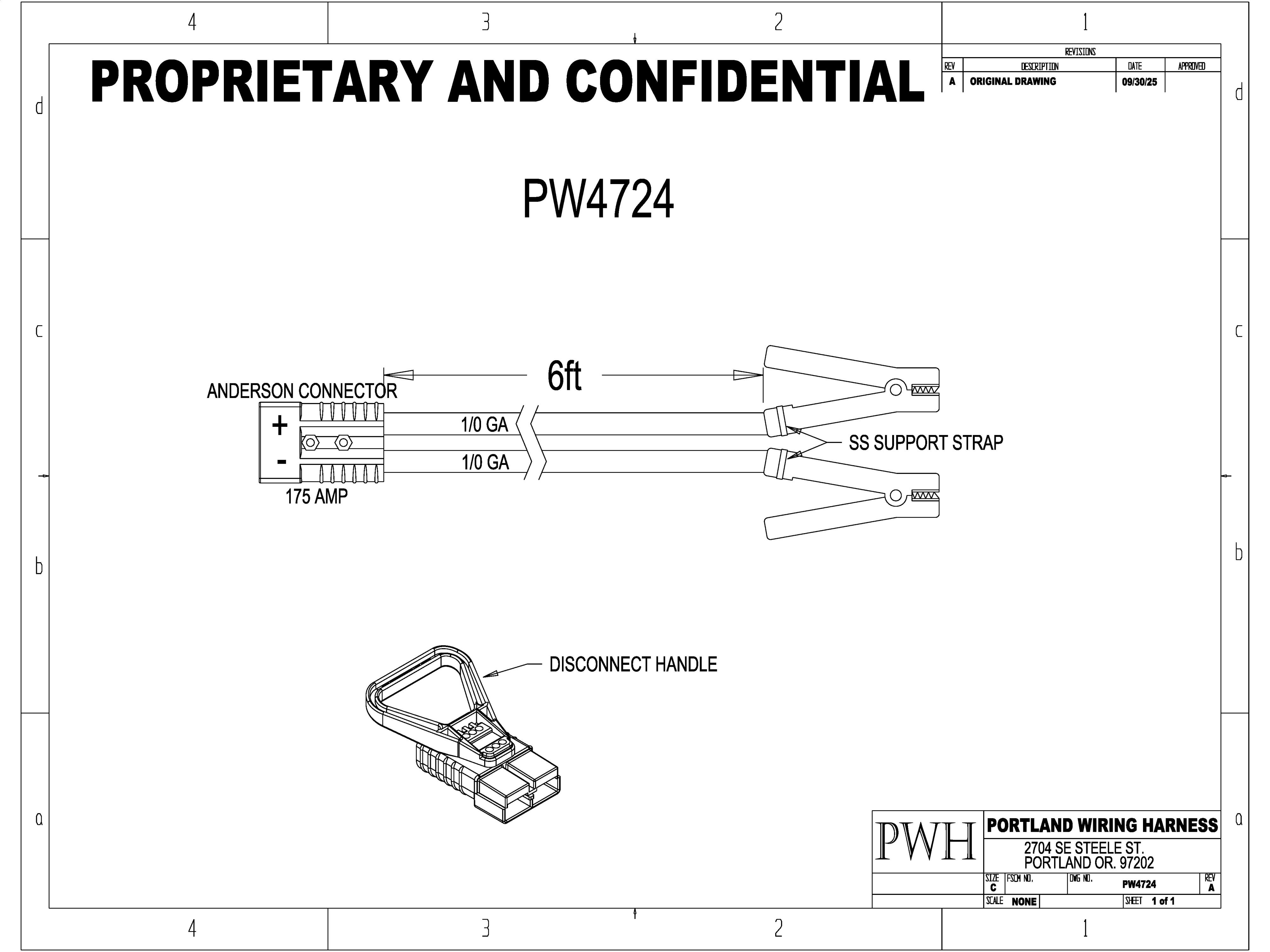 Jumper Cable - Anderson 175 AMP to Post Clamp - 1/0 gauge - 20 - KW400R1
