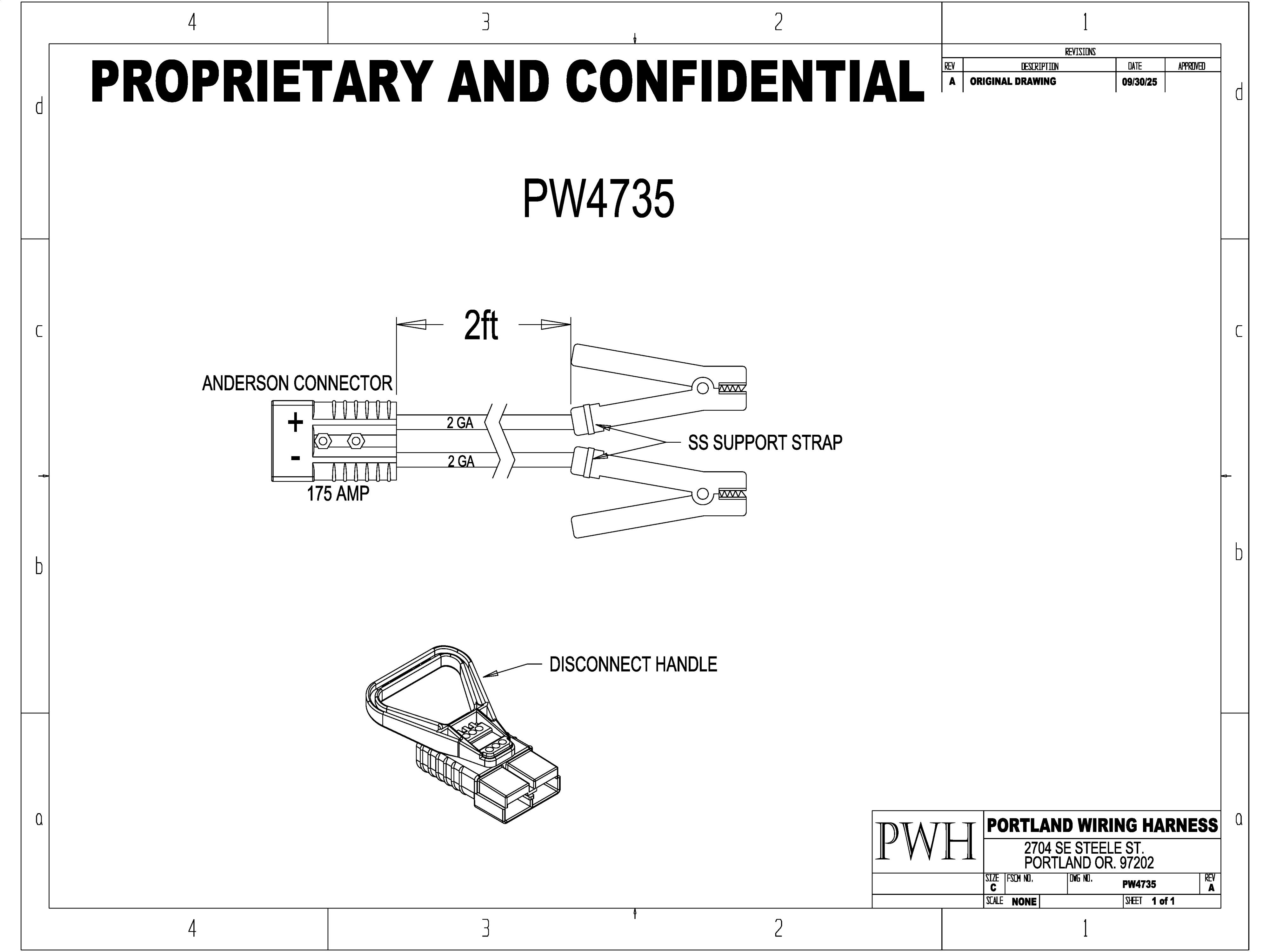 Jumper Cable - Anderson 175 AMP to A Clamp - 2 gauge - KW900R1